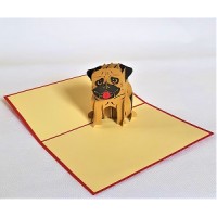 Handmade 3d Pop Up Card Bulldog Pet Animal Happy Birthday Card,blank Card,greetings Card,thank You,wedding Anniversary,housewarming Gift Ornament